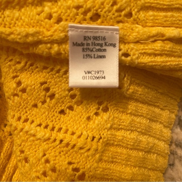 Coldwater Creek Yellow Front Zip Sweater Hoodie Size L - Picture 7 of 8